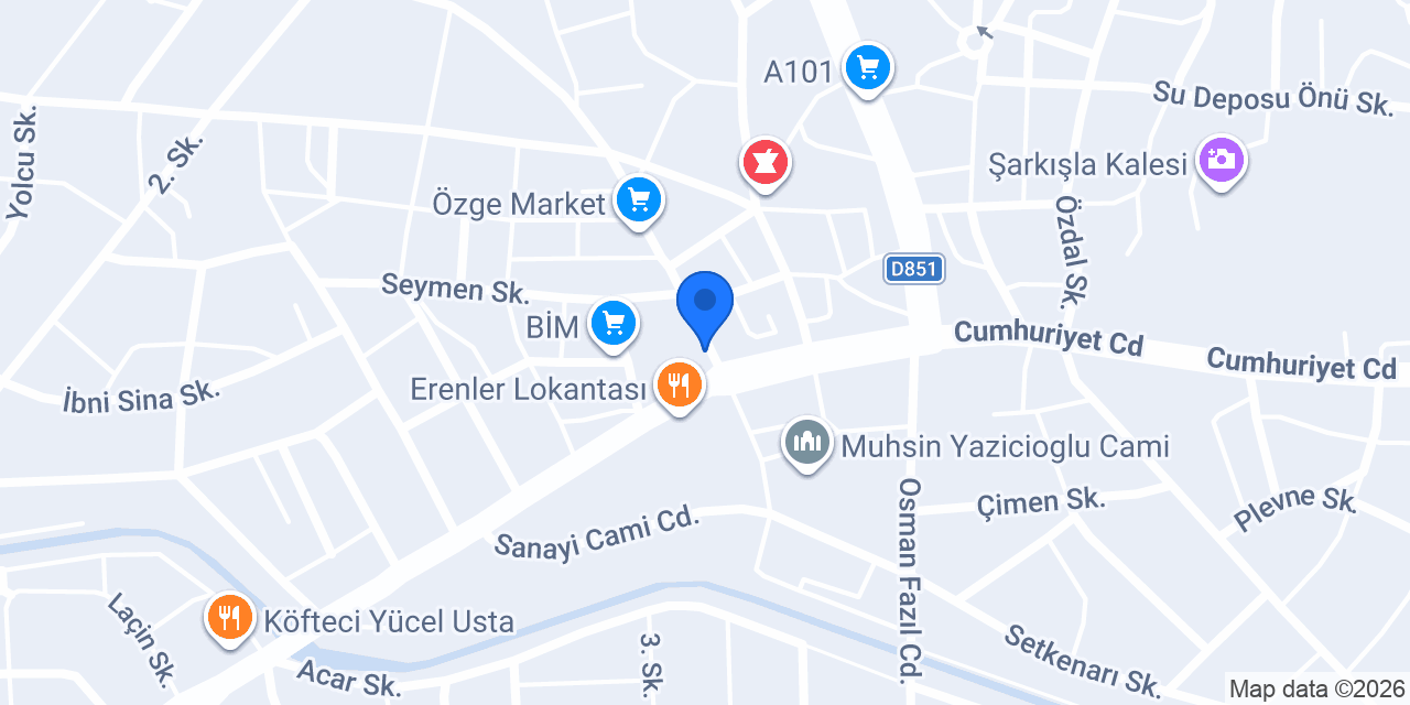 Halkbank Şarkışla Şubesi konumu