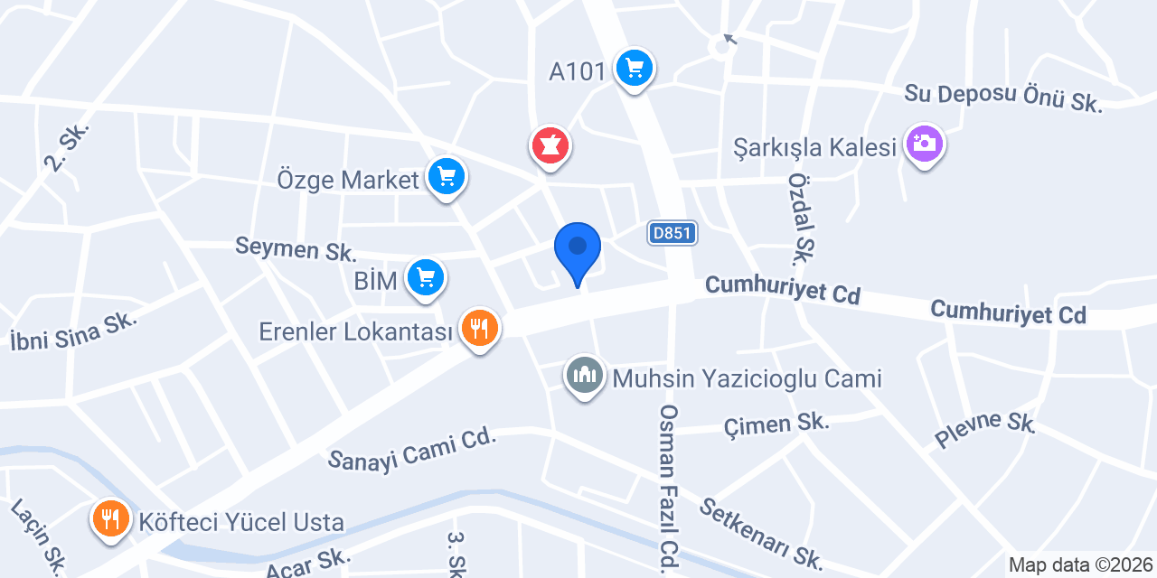 Çiçekler et ürünleri konumu