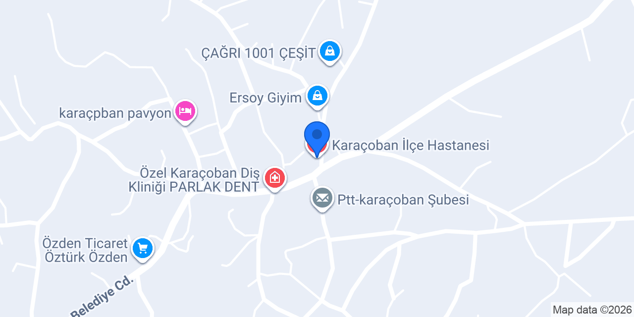 Karaçoban İlçe Hastanesi konumu