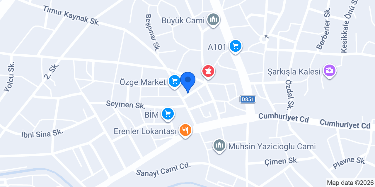 Çiçekler Et Ürünleri Şarkışla Sivas konumu