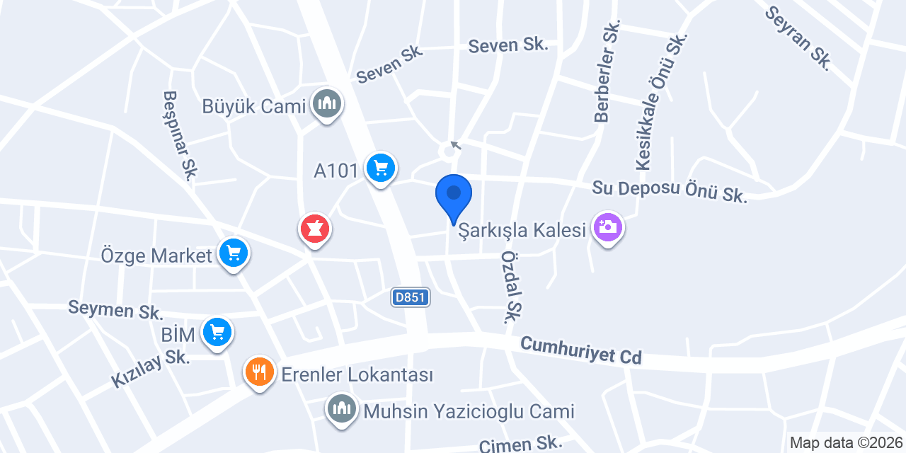 Çekiçoğulları Erkek KUAFÖR konumu