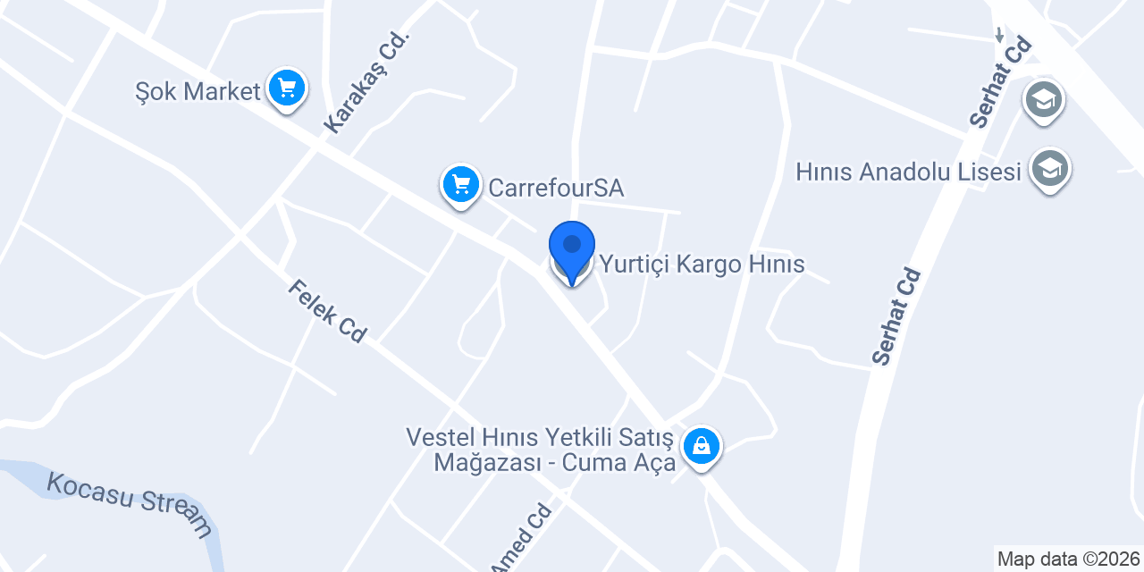 Yurtiçi Kargo Hınıs konumu
