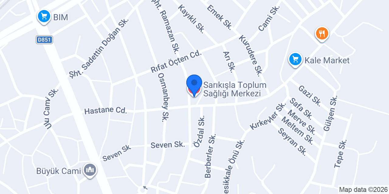 Sarıkışla Toplum Sağlığı Merkezi konumu