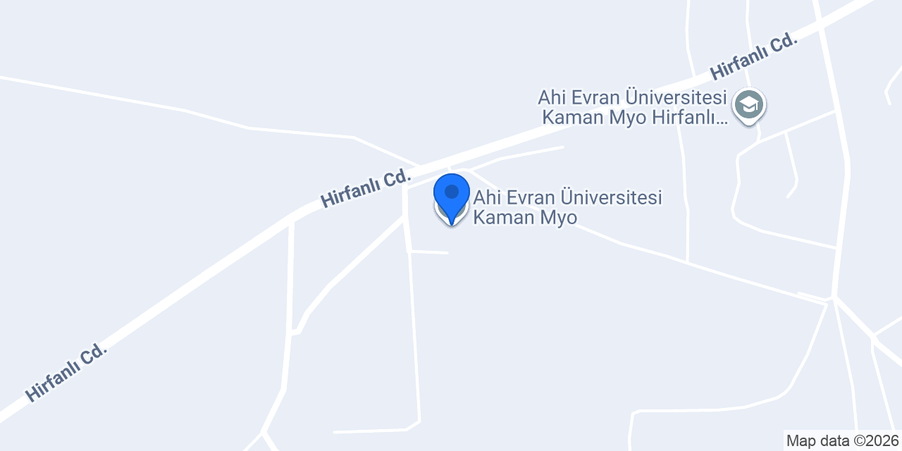 Ahi Evran Üniversitesi Kaman Myo konumu