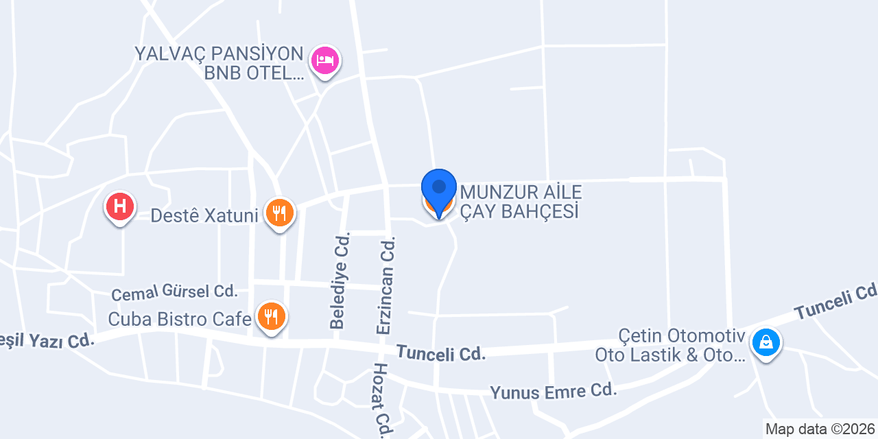 MUNZUR AİLE ÇAY BAHÇESİ konumu