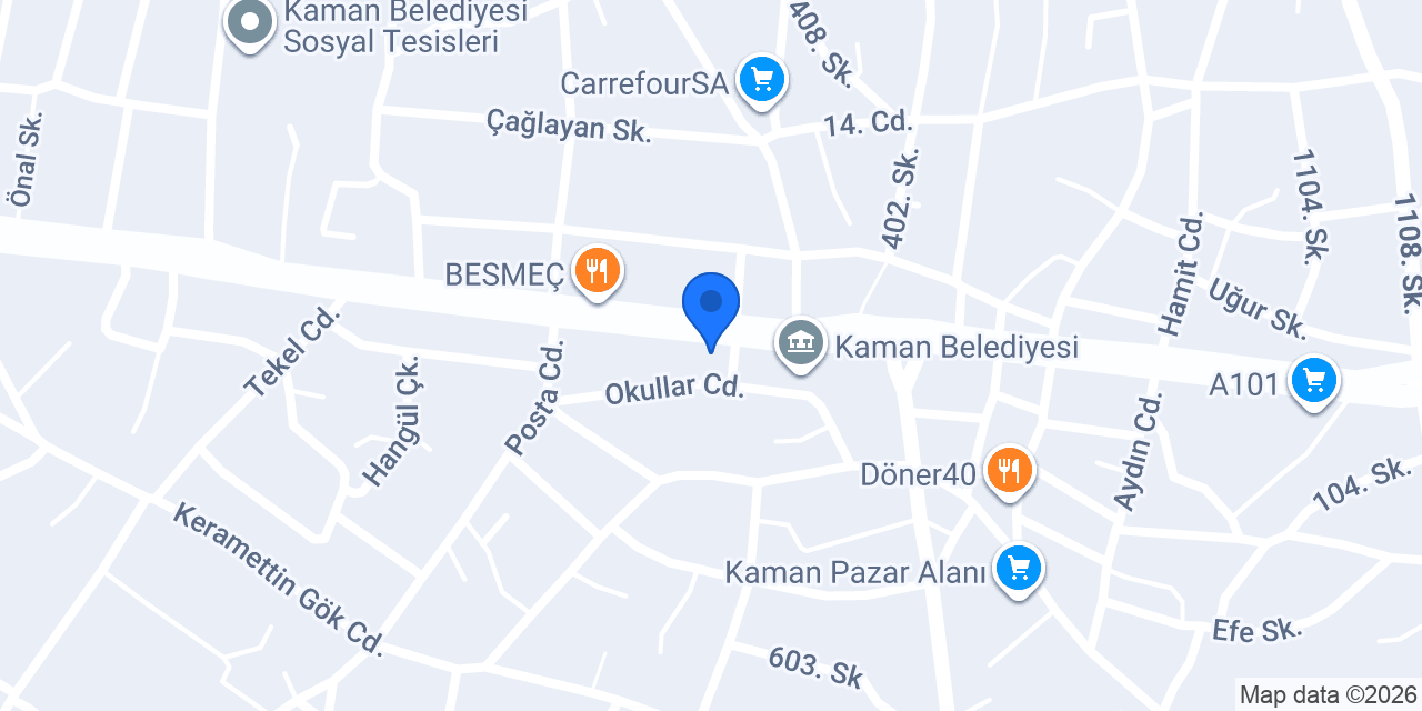 Teksos Döner Kaman konumu