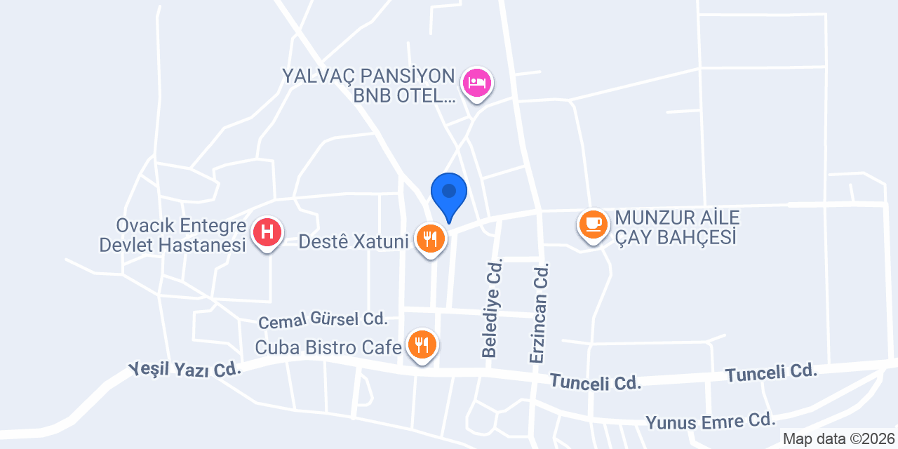 Ptt-ovacık Şubesi konumu
