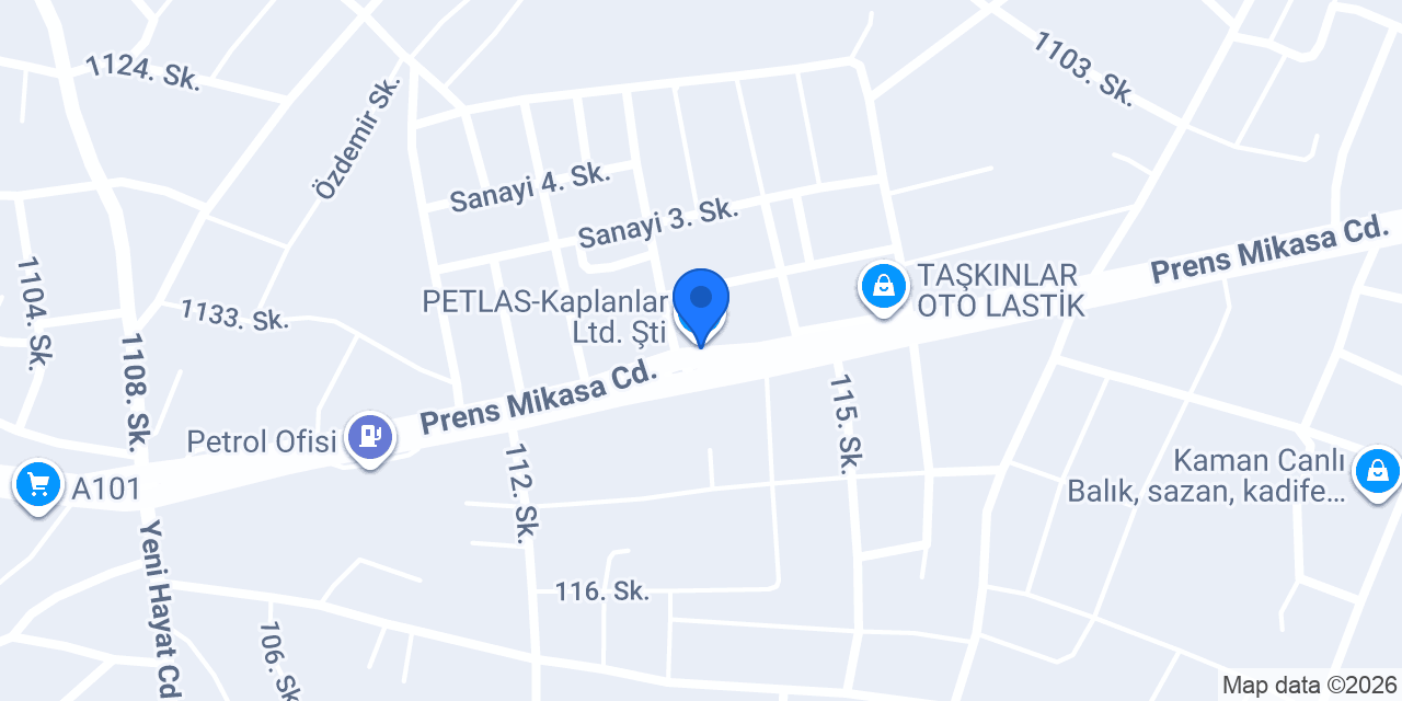 PETLAS-Kaplanlar Ltd. Şti. konumu