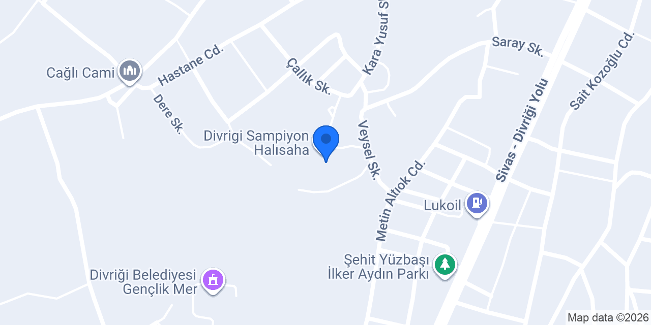 Divrigi Sampiyon Halısaha konumu