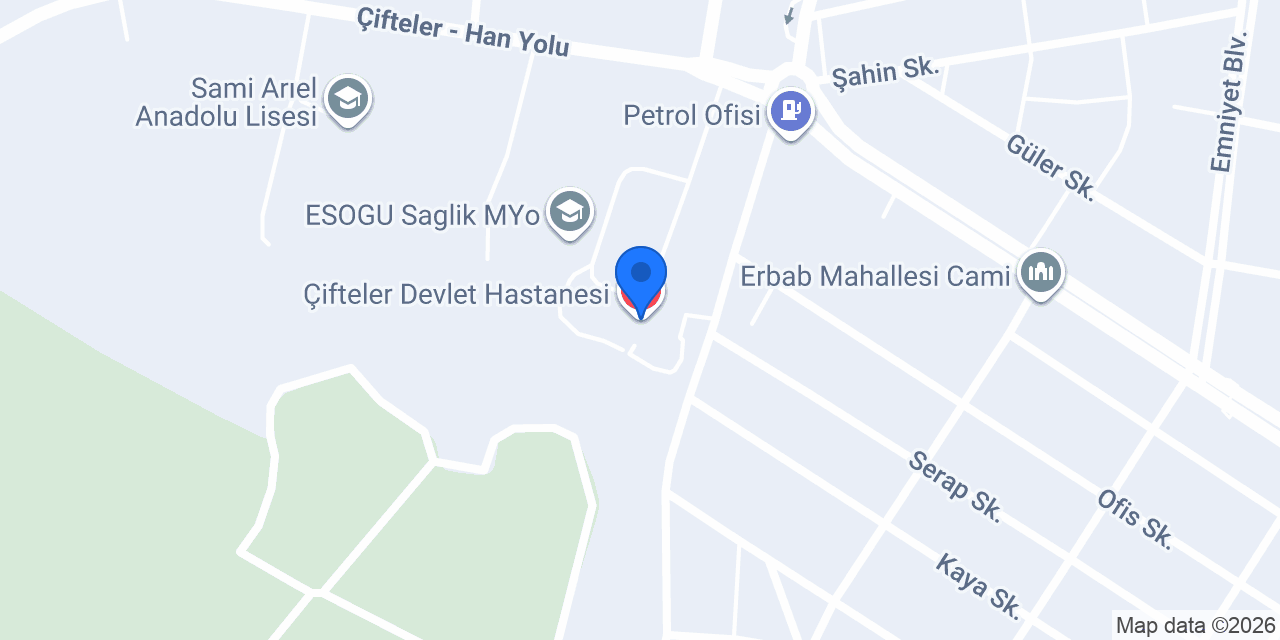 Çifteler Devlet Hastanesi konumu