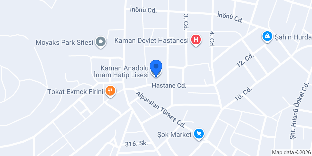 Kaman Anadolu İmam Hatip Lisesi konumu