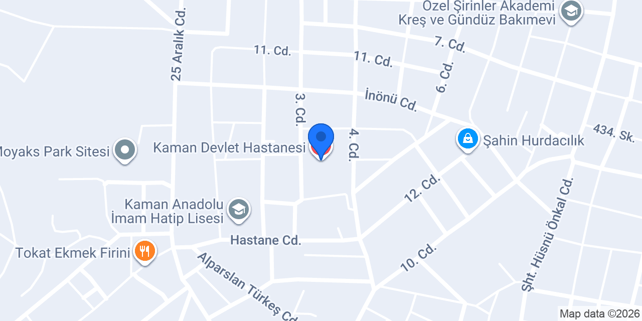 Kaman Devlet Hastanesi konumu