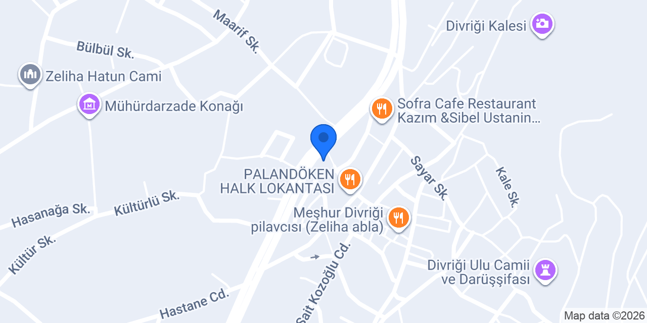 Divriği Hamamı konumu