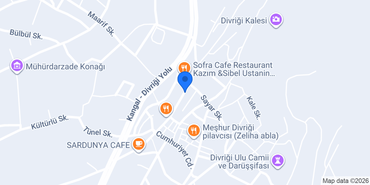 Almira Otel Divriği konumu