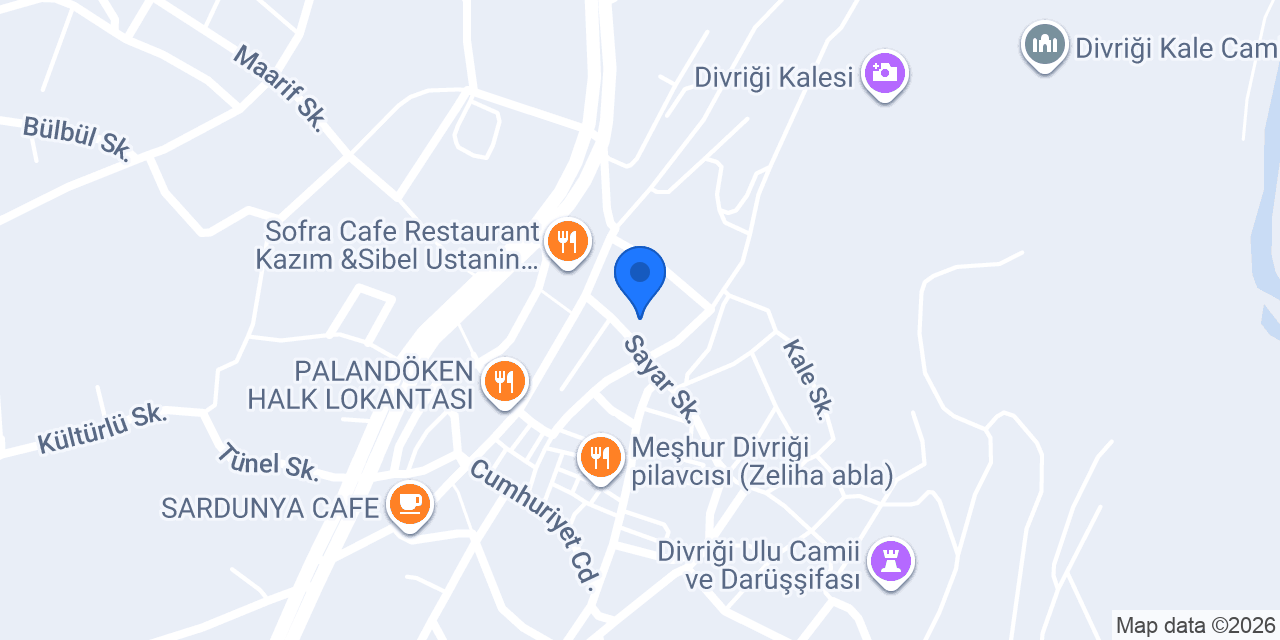 Divriği Köşk Otel konumu
