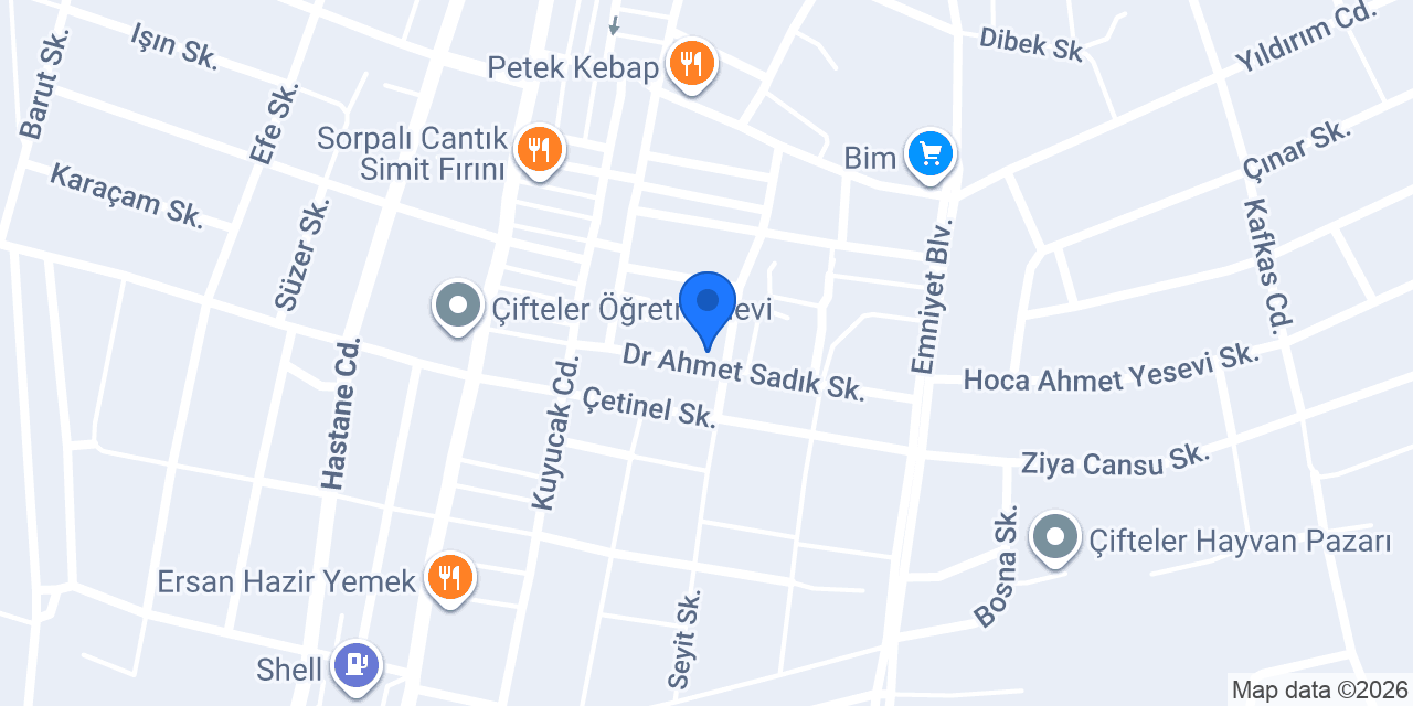 Halkbank Çifteler Şubesi konumu