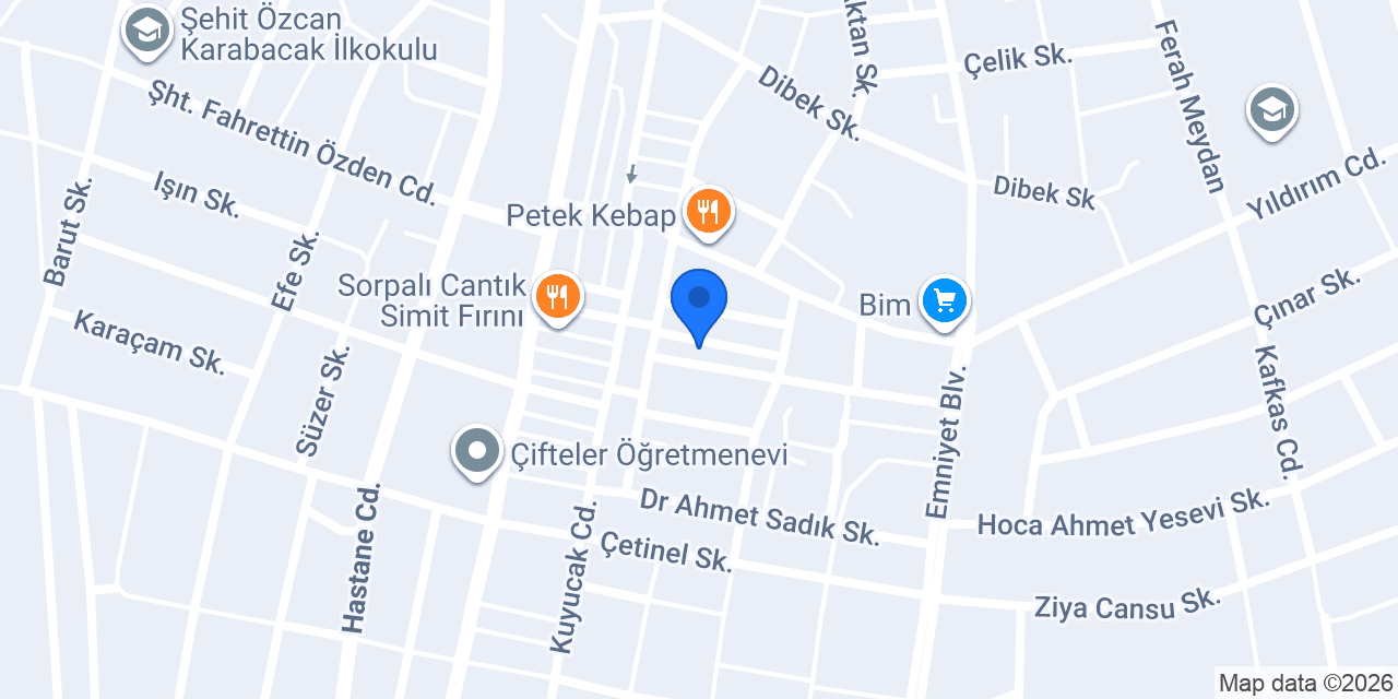 Çifteler Veteriner Kliniği konumu