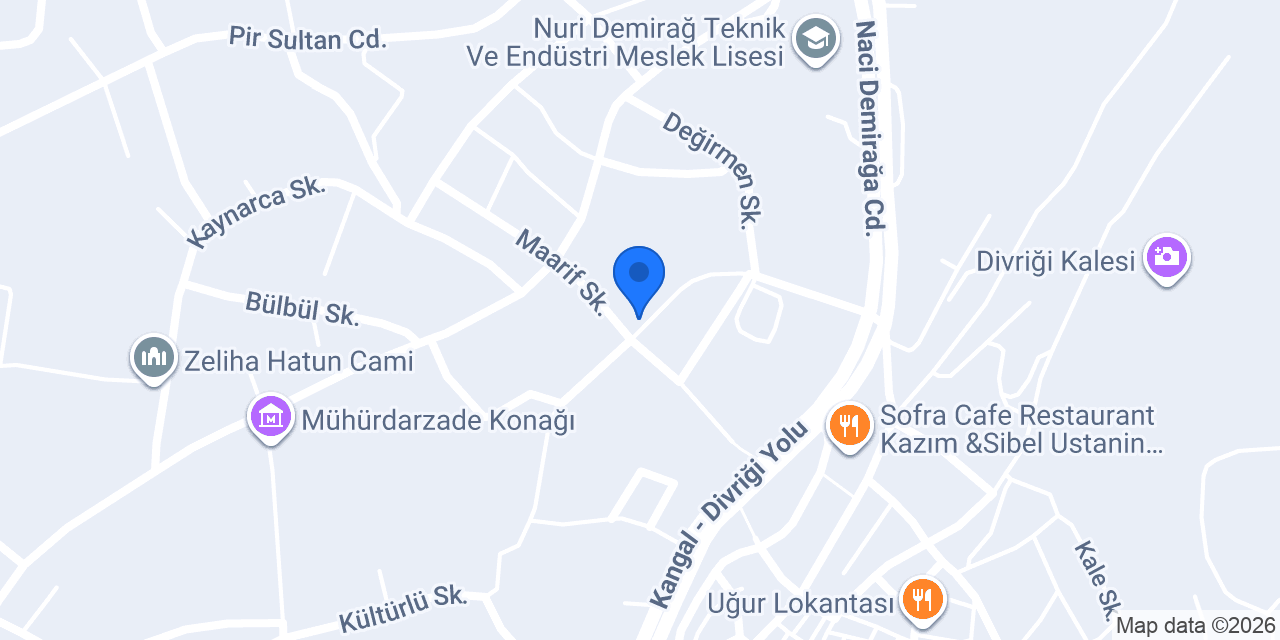 Grand yeşil Divriği otel konumu
