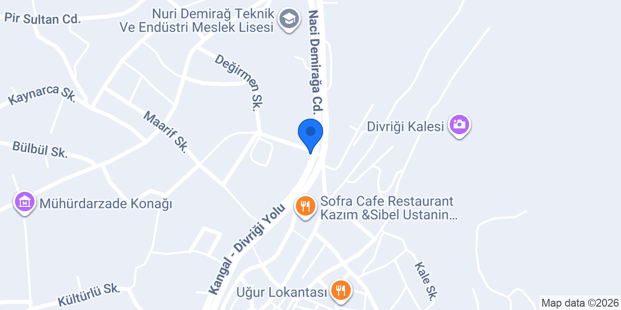 Divriği Köşem Restaurant konumu
