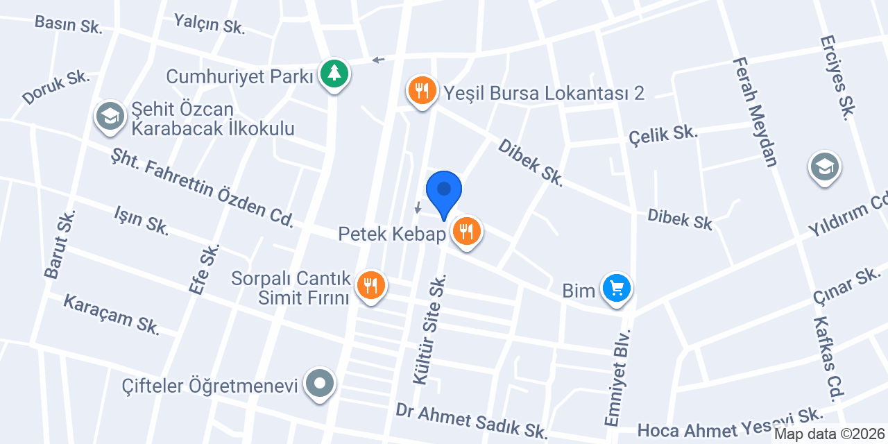 Diş hekimi Muhammed Raşit ERGÜRBÜZ konumu