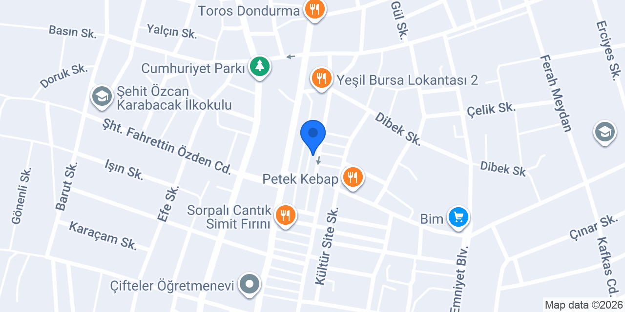 Yücel Ev Tekstili konumu