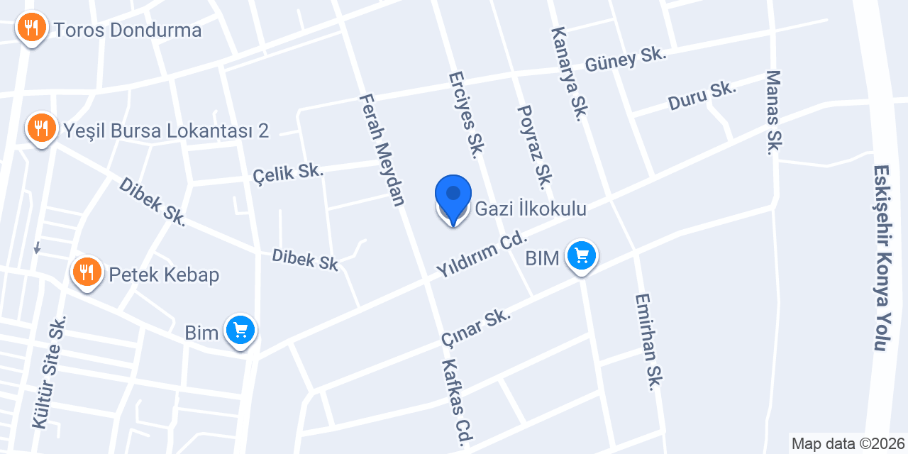 Gazi İlkokulu konumu