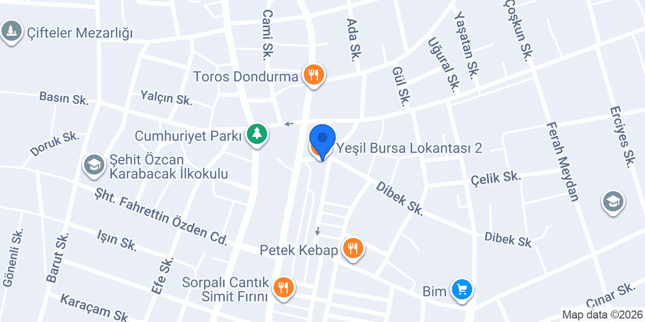 Yeşil Bursa Lokantası 2 konumu