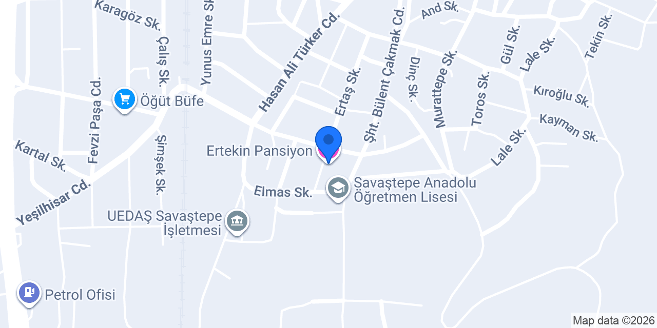 Ertekin Pansiyon konumu