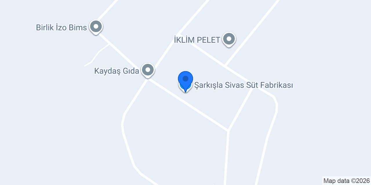 Şarkışla Sivas Süt Fabrikası konumu