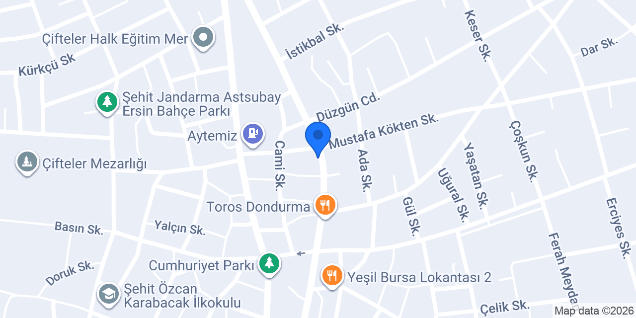 Çifteler Belediye Hamamı konumu