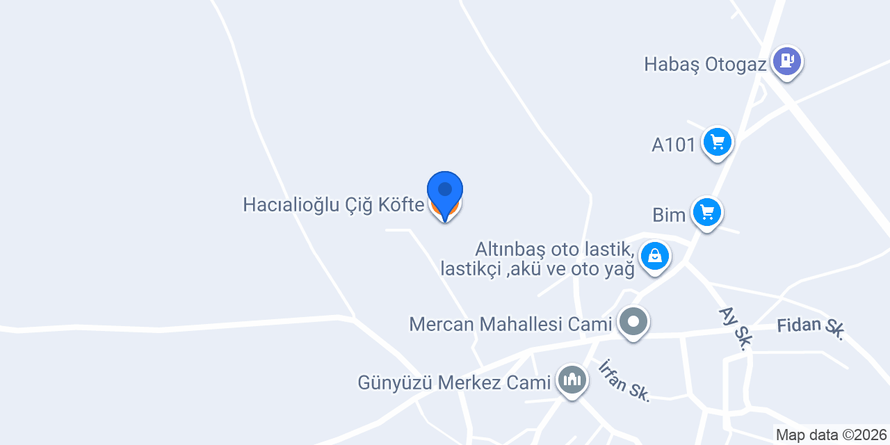 Hacıalioğlu Çiğ Köfte konumu