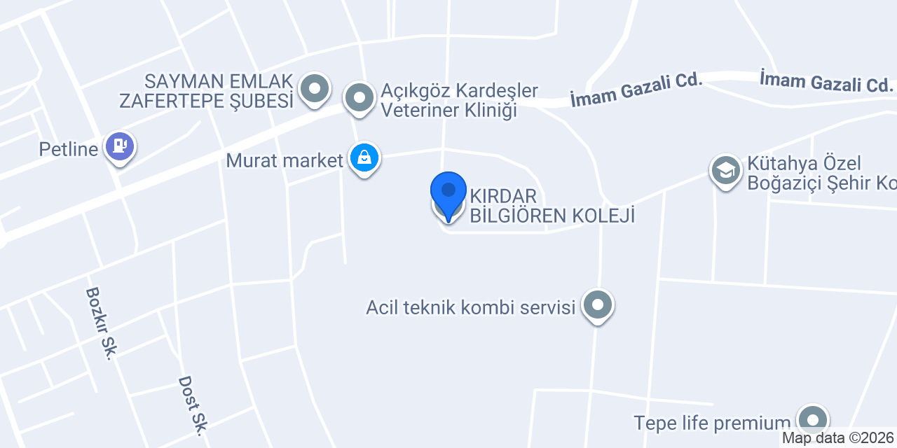 KIRDAR BİLGİÖREN KOLEJİ konumu