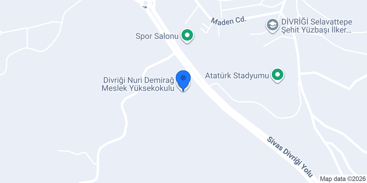 Divriği Nuri Demirağ Meslek Yüksekokulu konumu