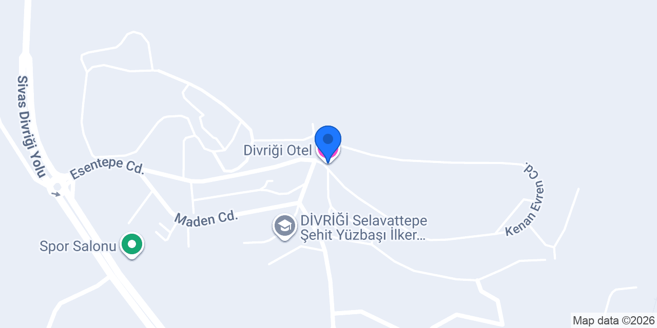 Divriği Otel konumu