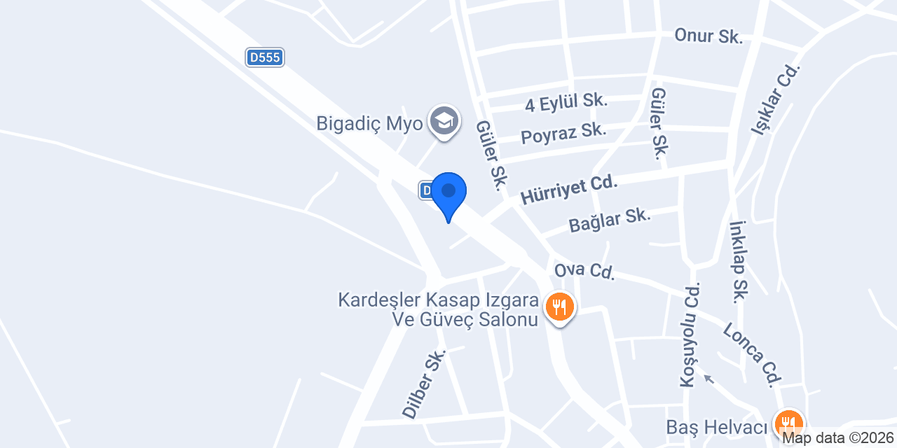 Bigadiç Belediye Oteli konumu