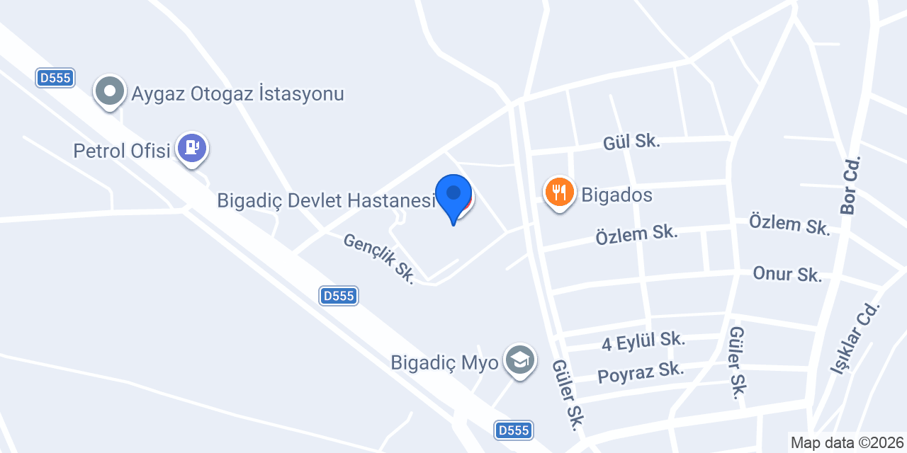 Bigadiç Devlet Hastanesi Acil Servis konumu