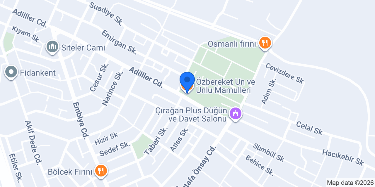 Özbereket Un ve Unlu Mamulleri konumu