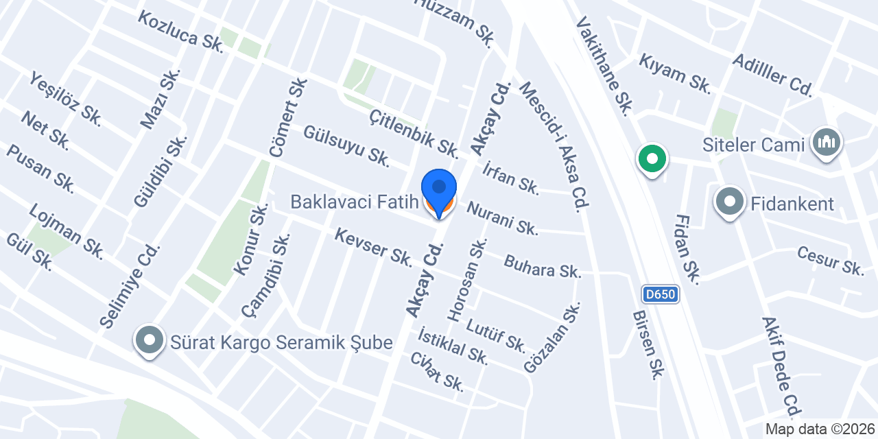 Baklavaci Fatih konumu