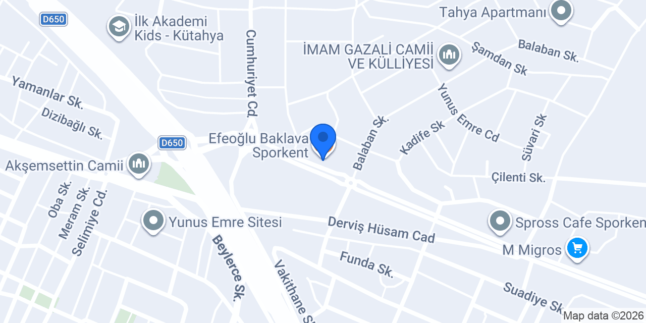 Efeoğlu Baklava konumu