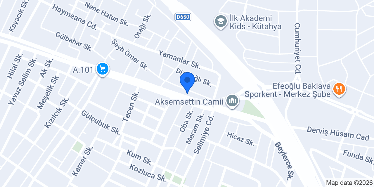 Kütahya Hediyelik konumu
