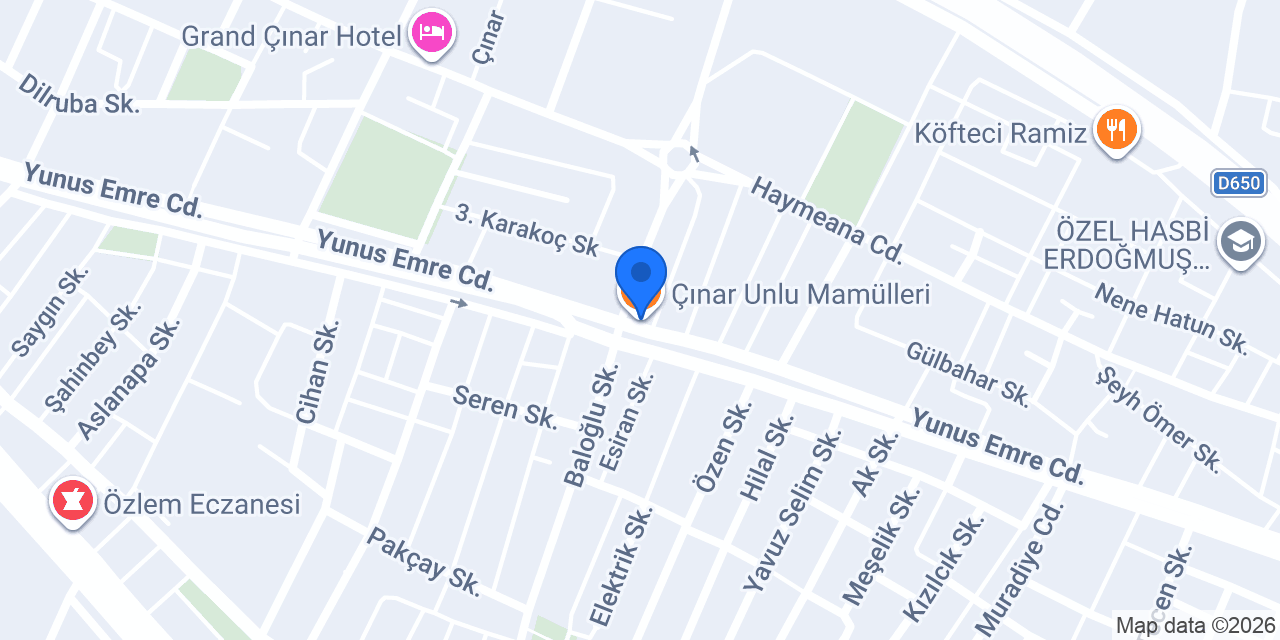 Çınar Unlu Mamülleri konumu