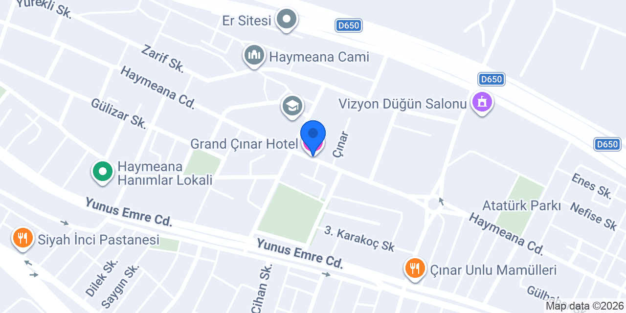 Grand Çınar Hotel konumu