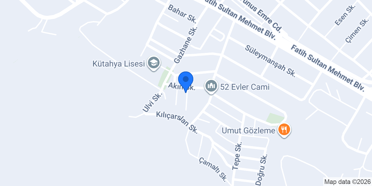 ADRES KÜTAHYA konumu