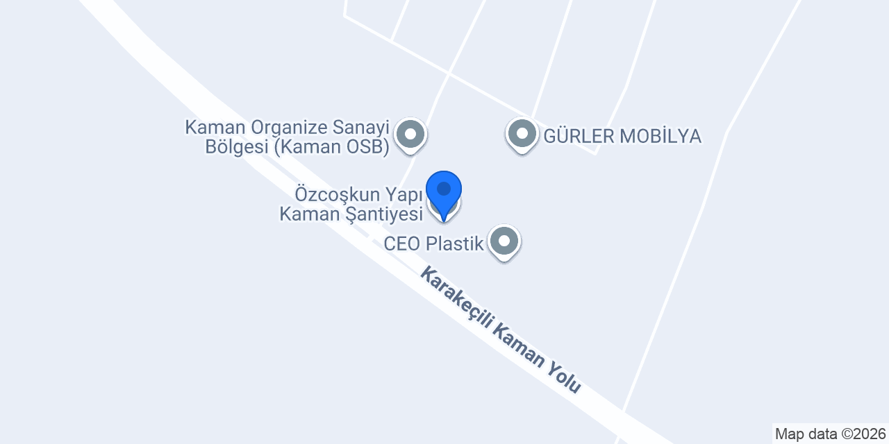 Özcoşkun Yapı Kaman Şantiyesi konumu