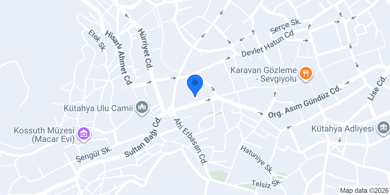 Şekerbank Kütahya Alipaşa konumu