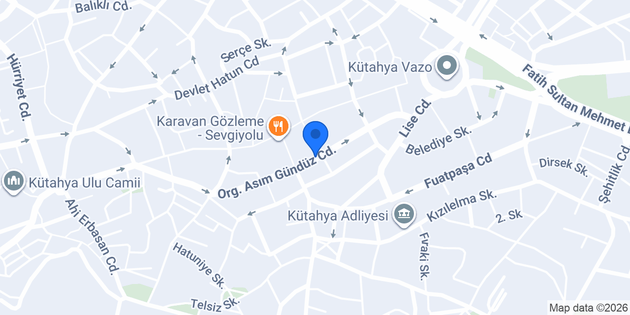 Kütahya çiçekçi halil konumu