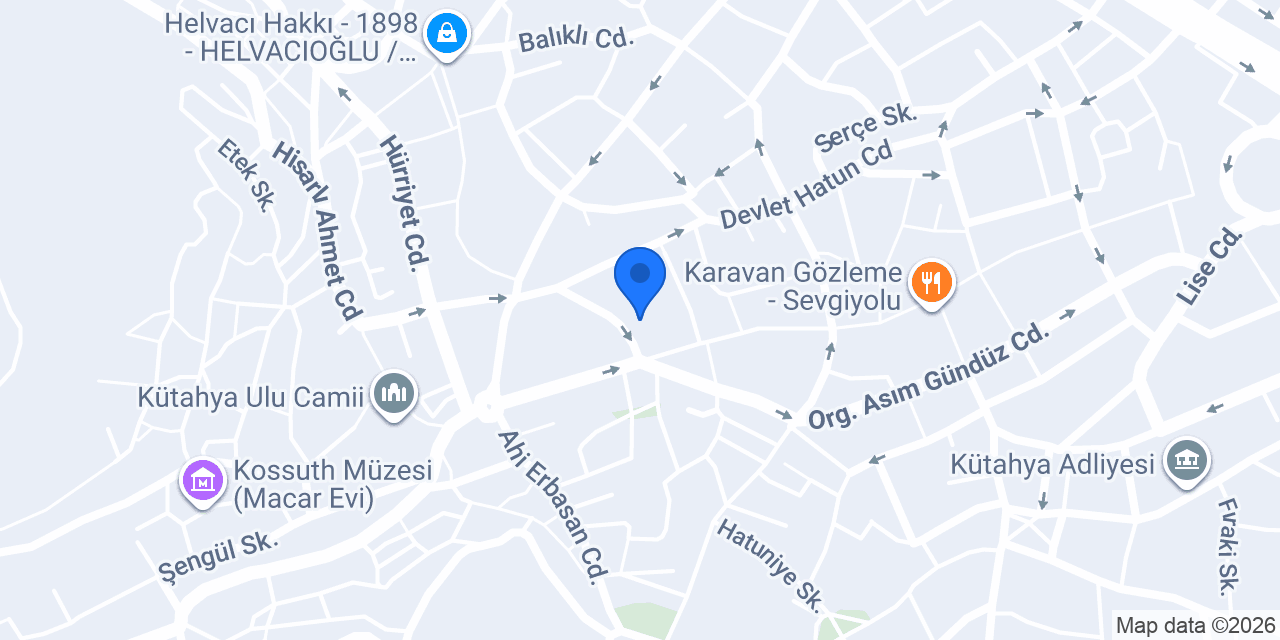 Garanti BBVA Kütahya Şubesi konumu