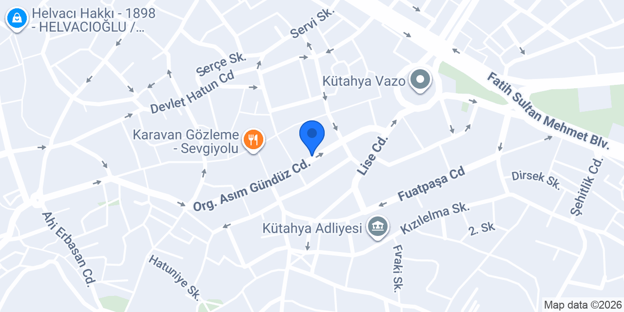 Kütahya 1. Noterliği konumu