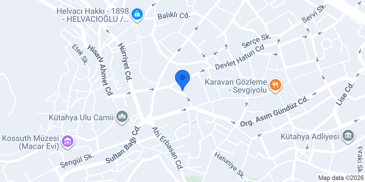 Albaraka Türk Kütahya Şubesi konumu