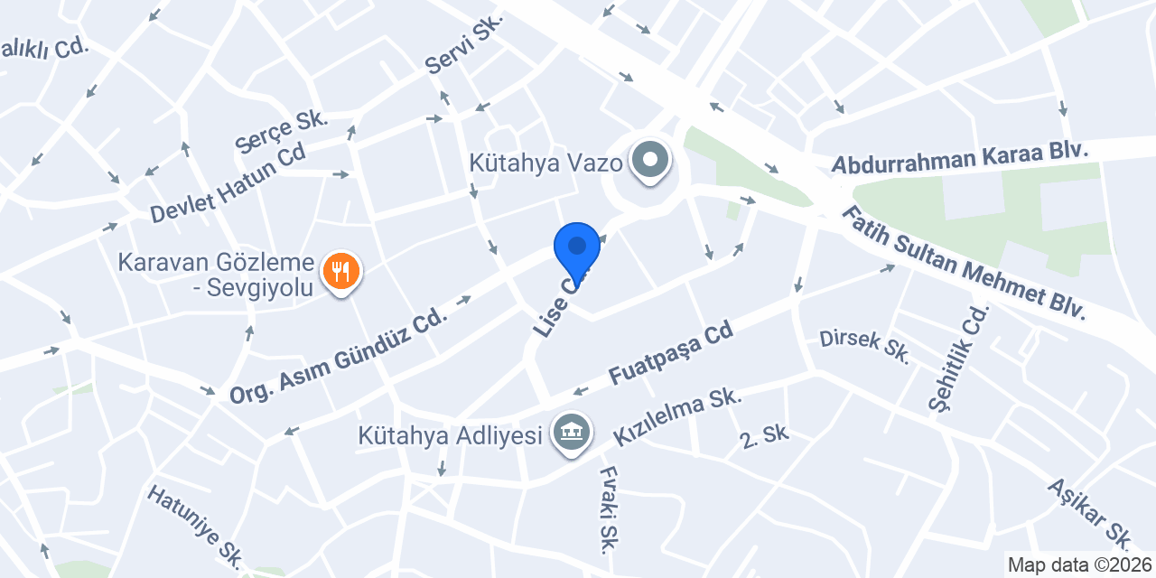 Akbank Kütahya Şubesi konumu
